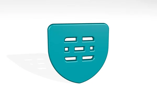 Shield Wall Icône Ombre Coulée Illustration Pour Design Logo — Photo
