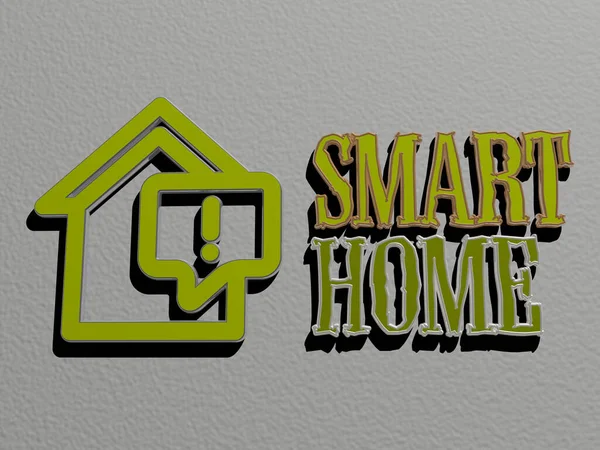 Smart Home Icono Texto Pared Ilustración Para Teléfono Negocios — Foto de Stock