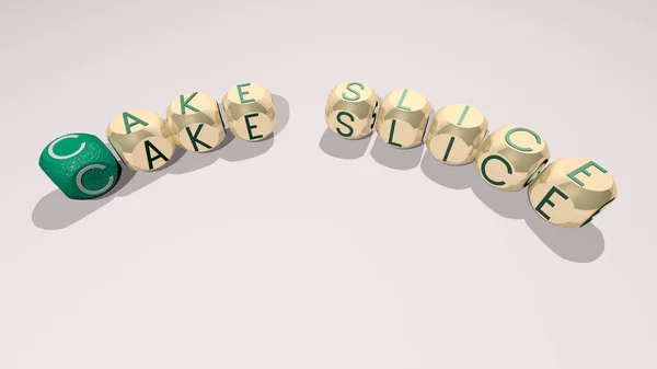 Combinatie Van Cake Plak Gebouwd Door Kubieke Letters Vanuit Het — Stockfoto