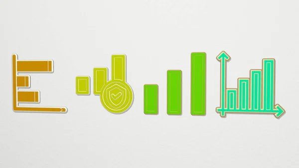 Набір Піктограм Bar Chart Ілюстрація — стокове фото