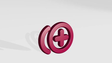 Çember 1 alternatif 3B ikon döküm gölgesi ekle - arkaplan ve iş için 3D illüstrasyon