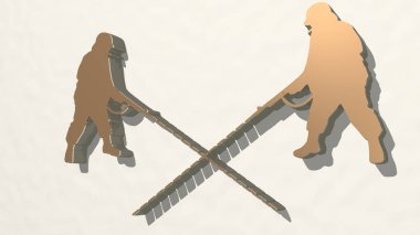 3D resim çizen asker - ordu ve ordu için 3D illüstrasyon