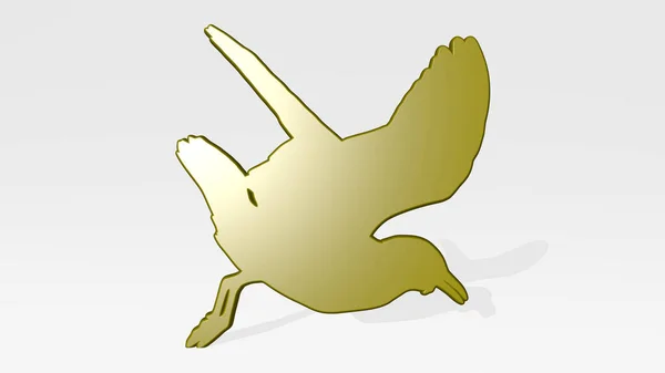 Pássaro Ícone Fundição Sombra Ilustração Para Animal Fundo — Fotografia de Stock