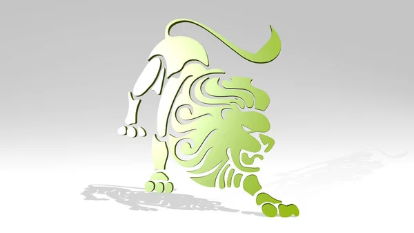 Lion Ikona Odlewania Cień Ilustracja Dla Zwierząt Tła — Zdjęcie stockowe