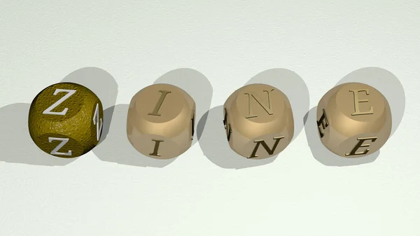 Zine Text Cubic Individual Letters Illustration Art Culture — Stock Photo, Image