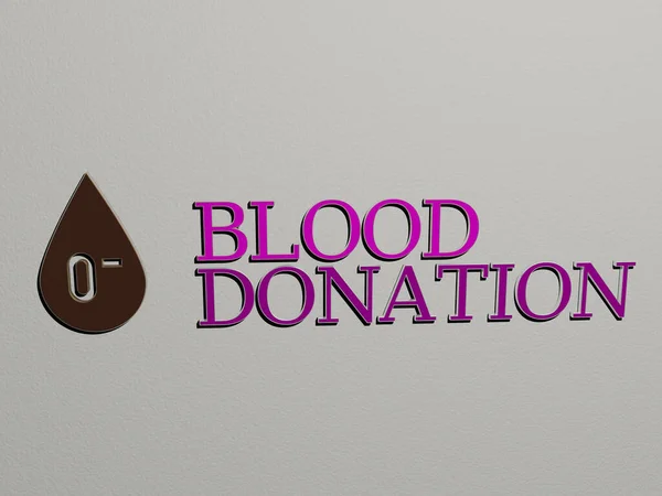 Icono Donación Sangre Texto Pared Ilustración Para Fondo Cuidado — Foto de Stock