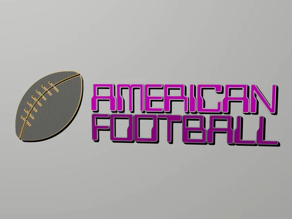 American Football Symbol Und Text Der Wand Illustration Für Hintergrund — Stockfoto