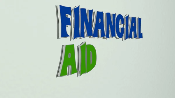 Duvardaki Financial Aid Metni Konsept Için Illüstrasyon — Stok fotoğraf