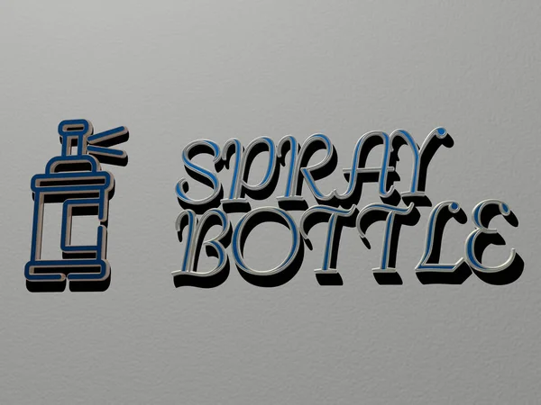 Spray Icono Botella Texto Pared Ilustración Para Fondo Pintura — Foto de Stock