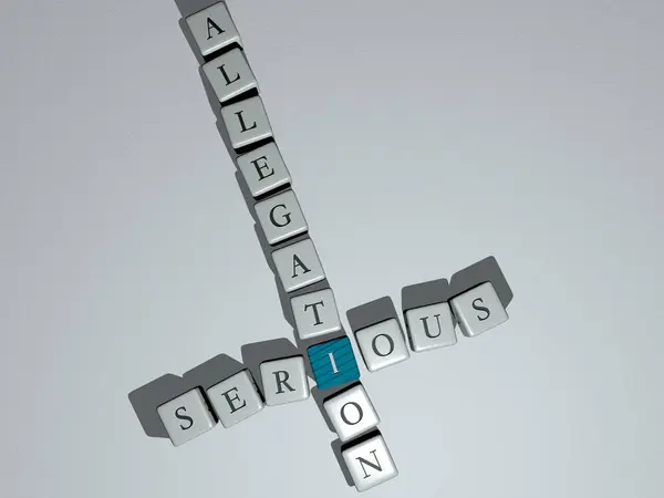 Serious Allegation Crossword Cubic Dice Letters Ilustrace Pro Pozadí Dospělé — Stock fotografie