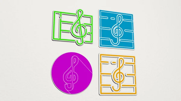 Schlüssel Buntes Set Von Symbolen Illustration Für Musik Und Hintergrund — Stockfoto