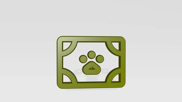 Pets Certificate Icon Casting Shadow Illustration Animal Dog — Stock Photo, Image