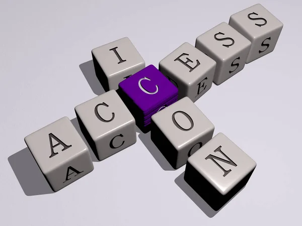 Accesso Icona Cruciverba Lettere Cubiche Dadi Illustrazione Concetto Sfondo — Foto Stock