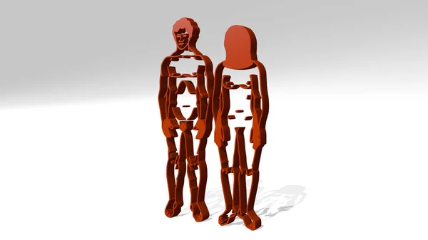 Mannelijke Vrouwelijke Anatomie Icoon Werpen Schaduw Illustratie Voor Achtergrond Volwassene — Stockfoto