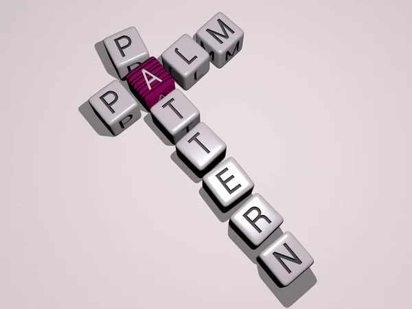 Palm Pattern Kreuzworträtsel Mit Würfelbuchstaben Illustration Für Hintergrund Und Strand — Stockfoto