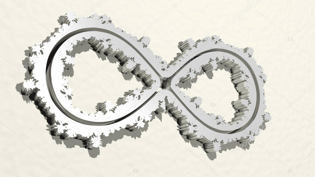 INFINITY WORLD 3D drawing icon - 3D illustration for abstract and background
