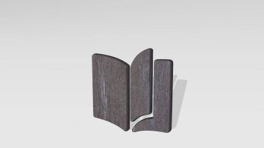 Yerde duran Kitap FLIP Sayfası 3D simgesi - arkaplan ve tasarım için 3D illüstrasyon