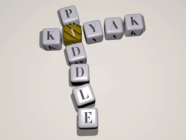 Kayak Pagaie Mots Croisés Par Des Dés Cubes Lettres Illustration — Photo