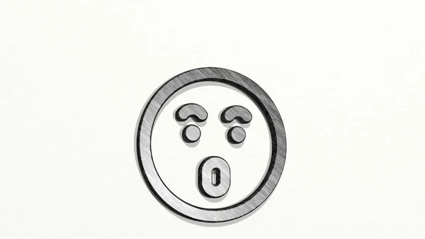 Smiley Mad Icon Wall Illustration Face Emoticon — Stock Photo, Image