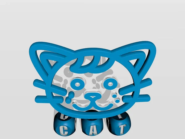 Katzenbuchstaben Mit Symbol Oben Illustration Für Tier Und Hintergrund — Stockfoto
