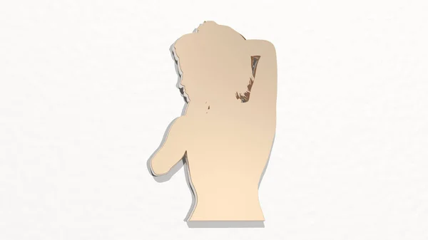 女の子の3D図面のアイコン 美しいと背景のための3Dイラスト — ストック写真