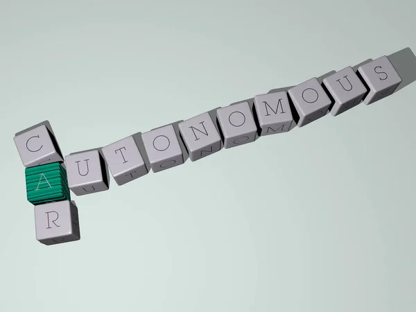 Crucigrama Coche Automático Por Letras Dados Cúbicos Ilustración Para Concepto — Foto de Stock