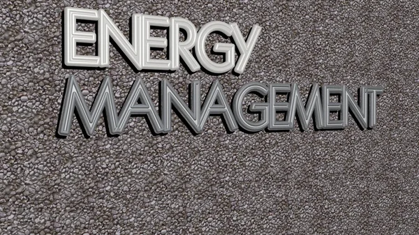 Energiemanagement Text Auf Texturierter Wand Illustration Für Hintergrund Und Abstract — Stockfoto