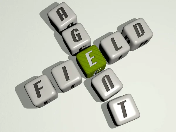 Field Agent Crossword Cubic Dice Letters Illustration Background Green — Stock Photo, Image