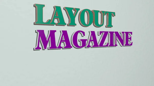 layout magazine text on the wall - 3D illustration for background and design