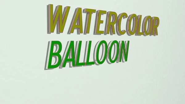 Υδατογραφία Μπαλόνι Κείμενο Στον Τοίχο Εικονογράφηση Για Φόντο Και Αφηρημένη — Φωτογραφία Αρχείου