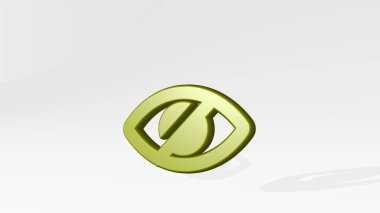 Özürlülük körlüğü 3D ikon döküm gölgesi - Engelliler ve tekerlekli sandalyeler için 3D illüstrasyon