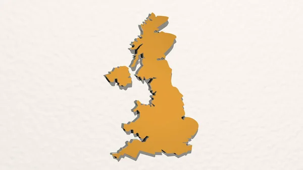 Mapa Del Reino Unido Icono Dibujo Ilustración Para Fondo Abstracto — Foto de Stock