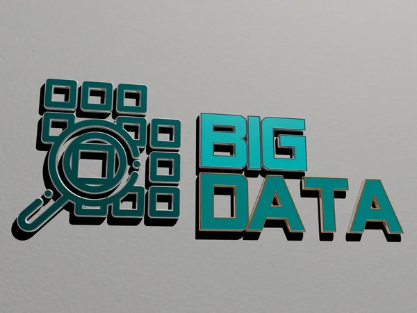 Big Data Icon Text Wall Illustration Background Beautiful — 스톡 사진