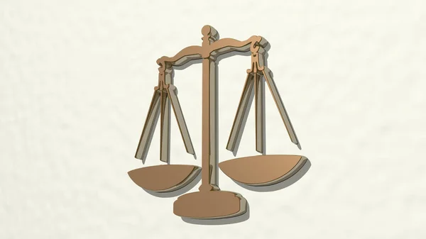 Gerechtigkeit Balance Zeichensymbol Illustration Für Recht Und Konzept — Stockfoto
