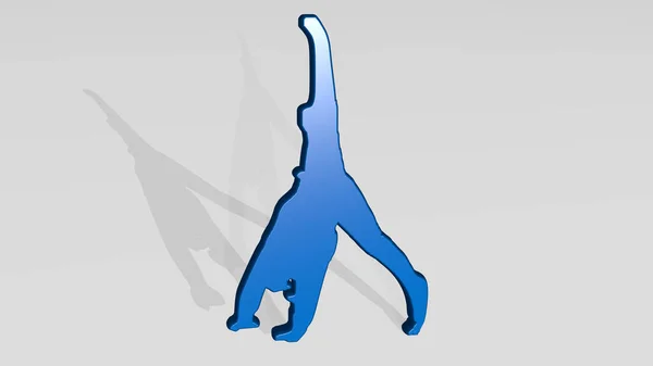 Man Exercising Ikona Odlewania Cień Ilustracja Fitness Ćwiczeń — Zdjęcie stockowe