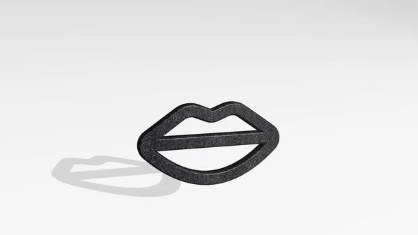 Dating Lips Ikona Stojąca Podłodze Ilustracja Dla Pary Miłości — Zdjęcie stockowe