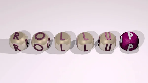 Rollup Tekst Van Kubieke Individuele Letters Illustratie Voor Banner Design — Stockfoto