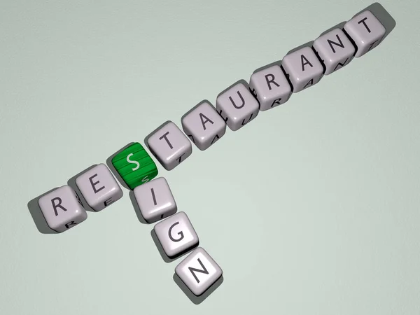 Kreuzworträtsel Mit Würfelbuchstaben Für Restaurants Illustration Für Lebensmittel Und Hintergrund — Stockfoto