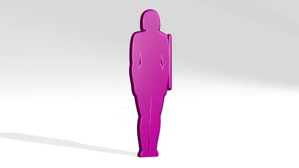 女性の体3Dアイコン鋳造影 女性と美しいための3Dイラスト — ストック写真