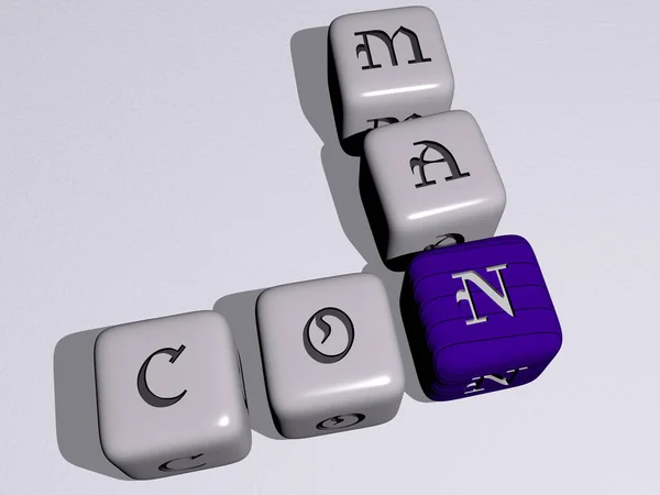 angry: con man crossword by cubic dice letters - 3D illustration for background and icon