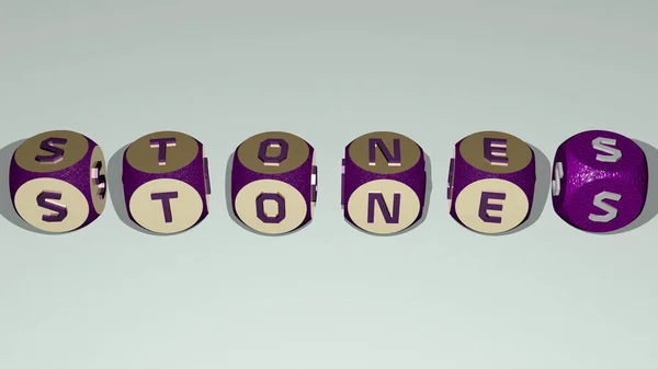 Combinación Piedras Construidas Por Letras Cúbicas Desde Perspectiva Superior Excelente —  Fotos de Stock