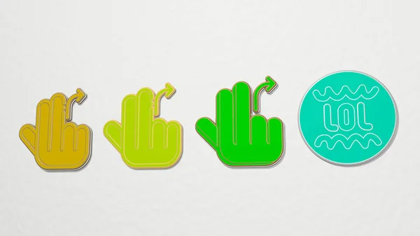 Conjunto Iconos Lol Ilustración Para Fondo Diseño —  Fotos de Stock