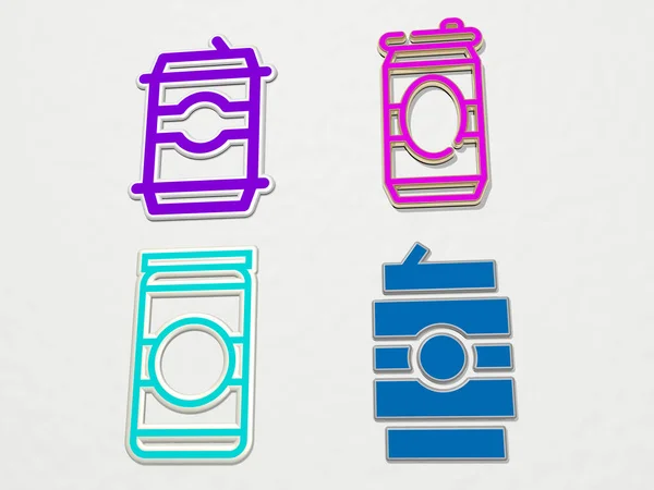 Beer Can Icons Set Illustration — Stock Photo, Image