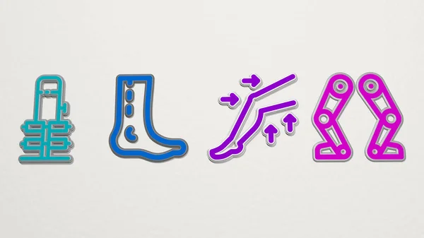 Leg Icons Set Illustration Für Hintergrund Und Frau — Stockfoto