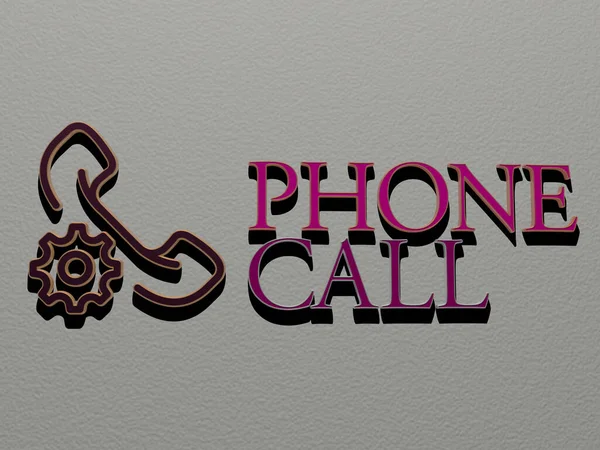 Phone Call Icon Text Wall Illustration Mobile Business — Stock Photo, Image