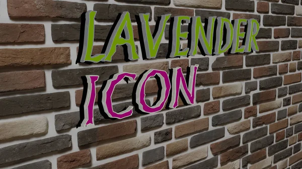 Lavendel Icoon Tekst Getextureerde Muur Illustratie Voor Achtergrond Mooi — Stockfoto