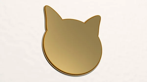 Ikona Rysunku Cat Head Ilustracja Dla Zwierząt Tła — Zdjęcie stockowe
