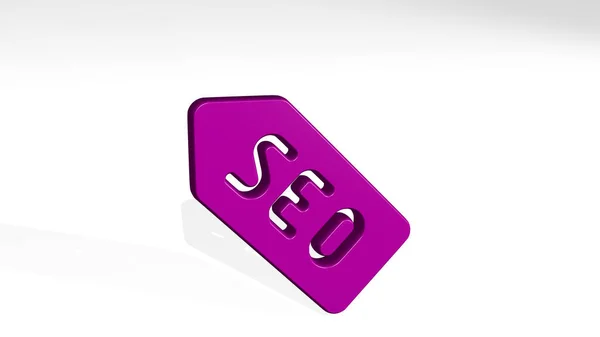 Seoラベル3Dアイコン鋳造影 ビジネスやマーケティングのための3Dイラスト — ストック写真