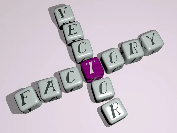 Factory Vector Küp Zar Harfleriyle Çapraz Bulmaca Endüstriyel Sanayi Için — Stok fotoğraf