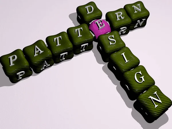 カラフルな立方体文字のパターンデザインのクロスワード 背景と抽象のための3Dイラスト — ストック写真